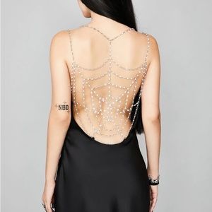 Dollskill Spider Web Reel You In Satin Slip Dress🕷